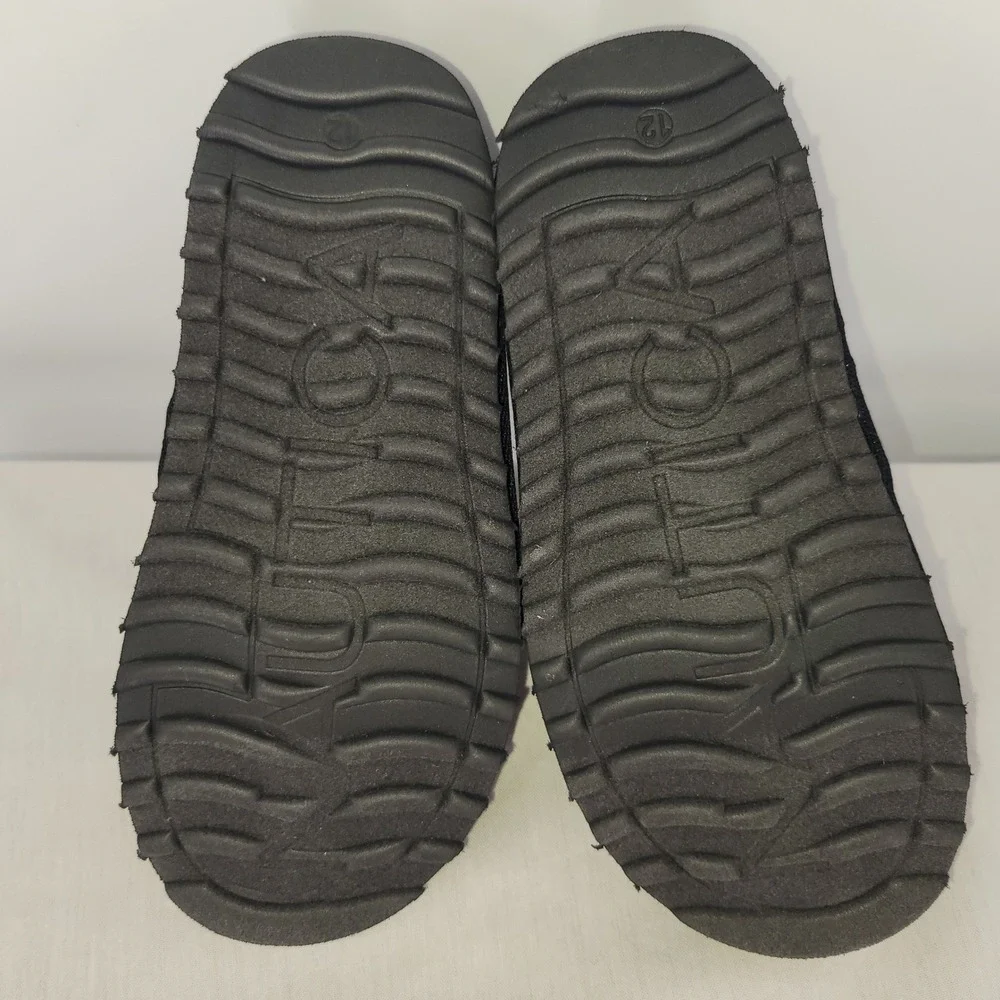 Nautica Kids Black Faux Fur Lined‎ Slip On Moccasin Slippers